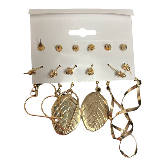 NEW Gold Tone Earrings set of 6