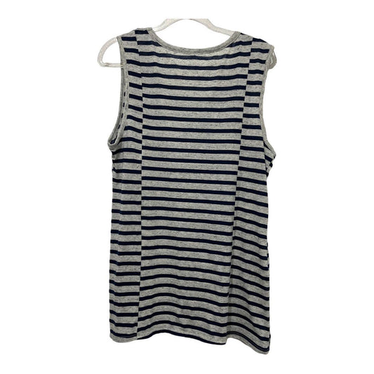 Lane Bryant Striped Sleeveless Top Size 10/12, Navy & Gray