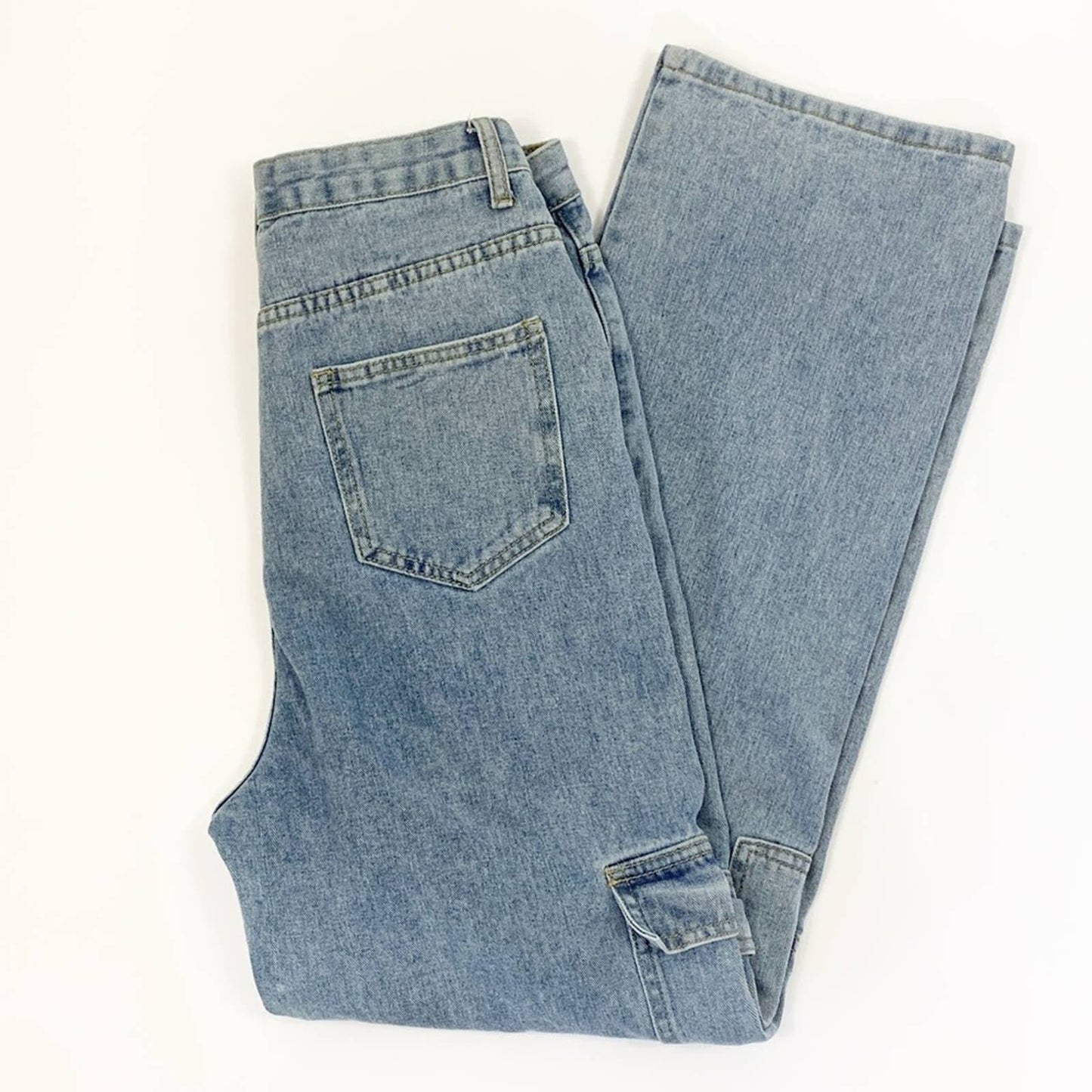 High Waisted Cargo Jeans Size M