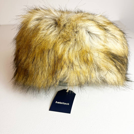 NEW Hat Attack Faux Fur Hat One Size Vegan Fur Winter Trendy Cap Hat