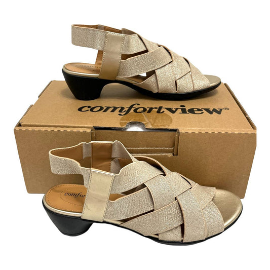 NEW Comfortview Kai Sandal Size 7.5 Wide Width, Gold