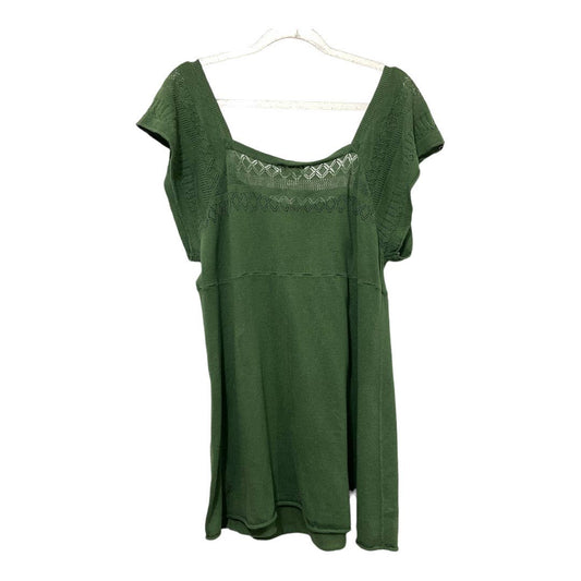 Mossimo Supply Co. Flutter Sleeve Top Size XXL, Green