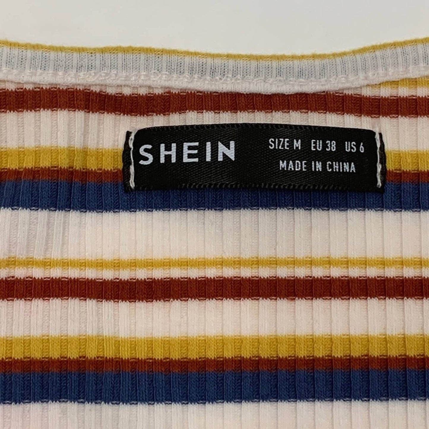 Shein Striped Button Front Tee Size M