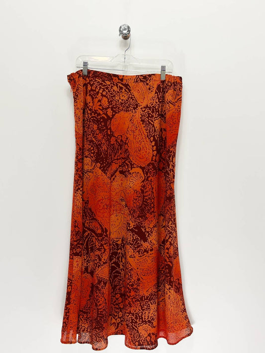 Ashley Stewart Orange and Black Maxi Skirt Size 14