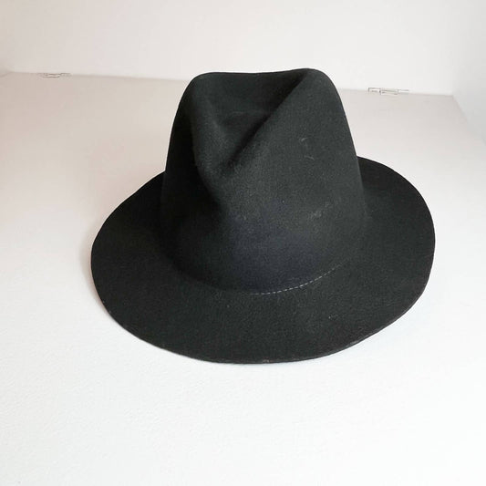 Hat Attack Black Amelia 100% Wool Felt Fedora Hat