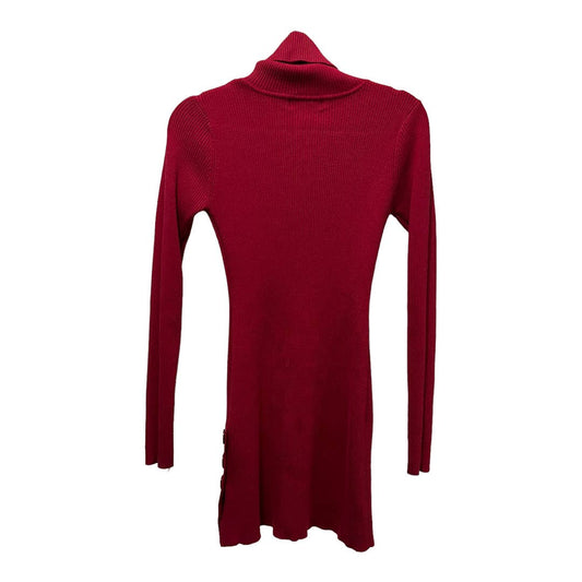 Say What? Long Sleeve Turtleneck Dress Size M, Red