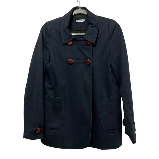 Lark & Wolff Classic Double Breasted Jacket with Wooden Buttons Size XS, Navy