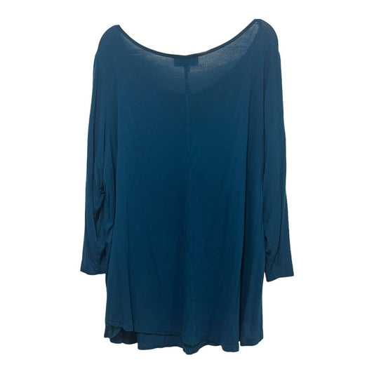 Meera Lane 3/4 Cut-Out Sleeve Knit Top Size 2X, Teal