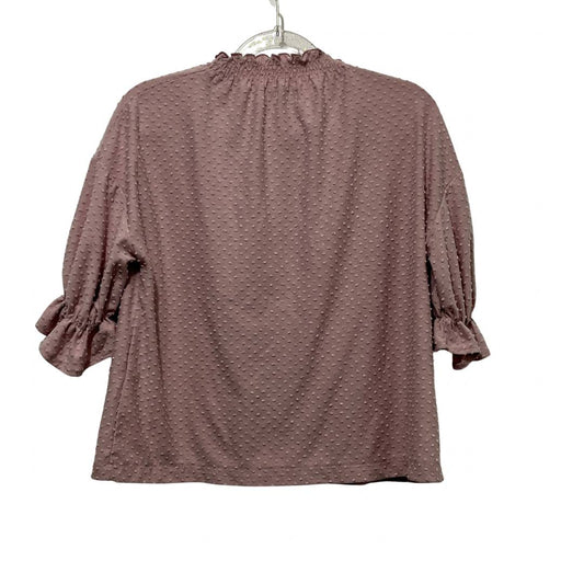 Texture and Thread MADEWELL Clip Dot Pink Ruffle Shirt Size S