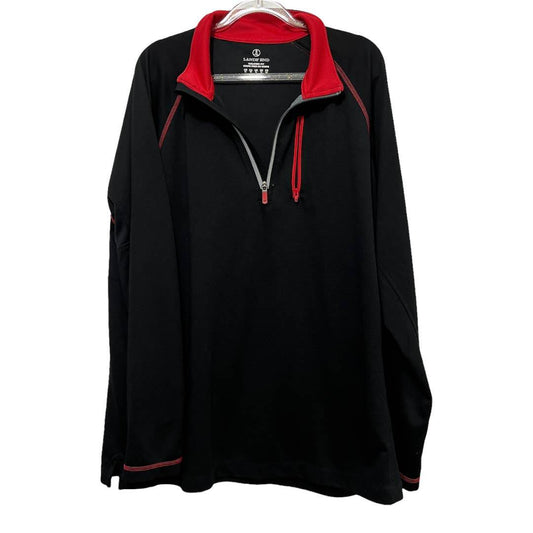 Land's End Tailored Fit Long Sleeve Pullover Size XL, Black & Red