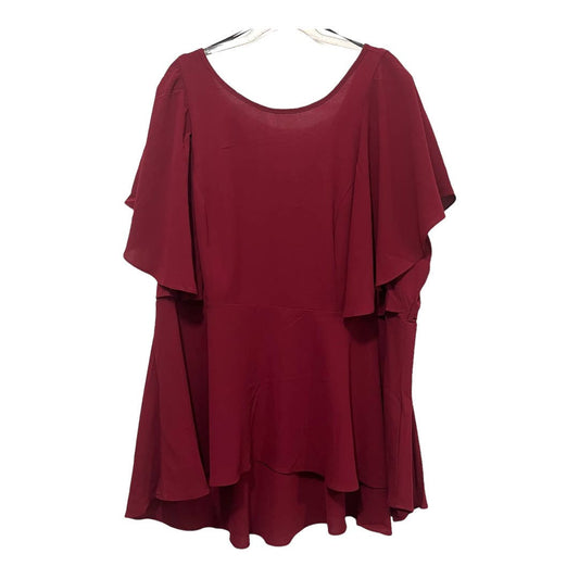 City Chic Collective Limited Top with Cap Sleeves Size XL/22, Ruby Red