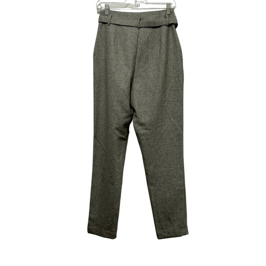 DO + BE Wool Blend Trousers with a belt Size M, Gray