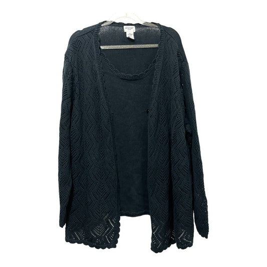 Liz Baker Long Sleeve 2 in 1 Cardigan Sweater Size 4X, Black