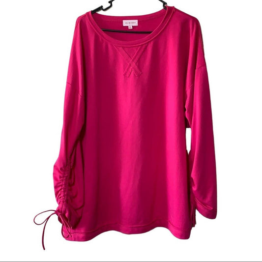 NWT Molly & Isadora Long Sleeve with Ties Sweatshirt Size 2X, Pink