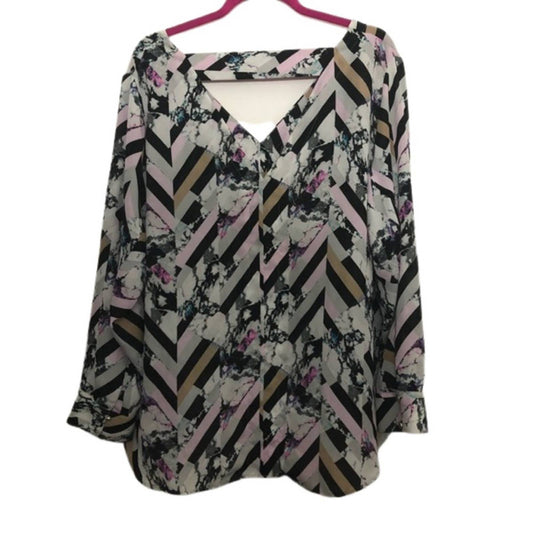 Jennifer Lopez Plus Size Printed Blouse Size 1X