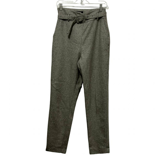 DO + BE Wool Blend Trousers with a belt Size M, Gray