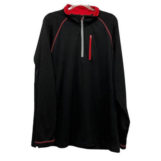 Land's End Tailored Fit Long Sleeve Pullover Size XL, Black & Red