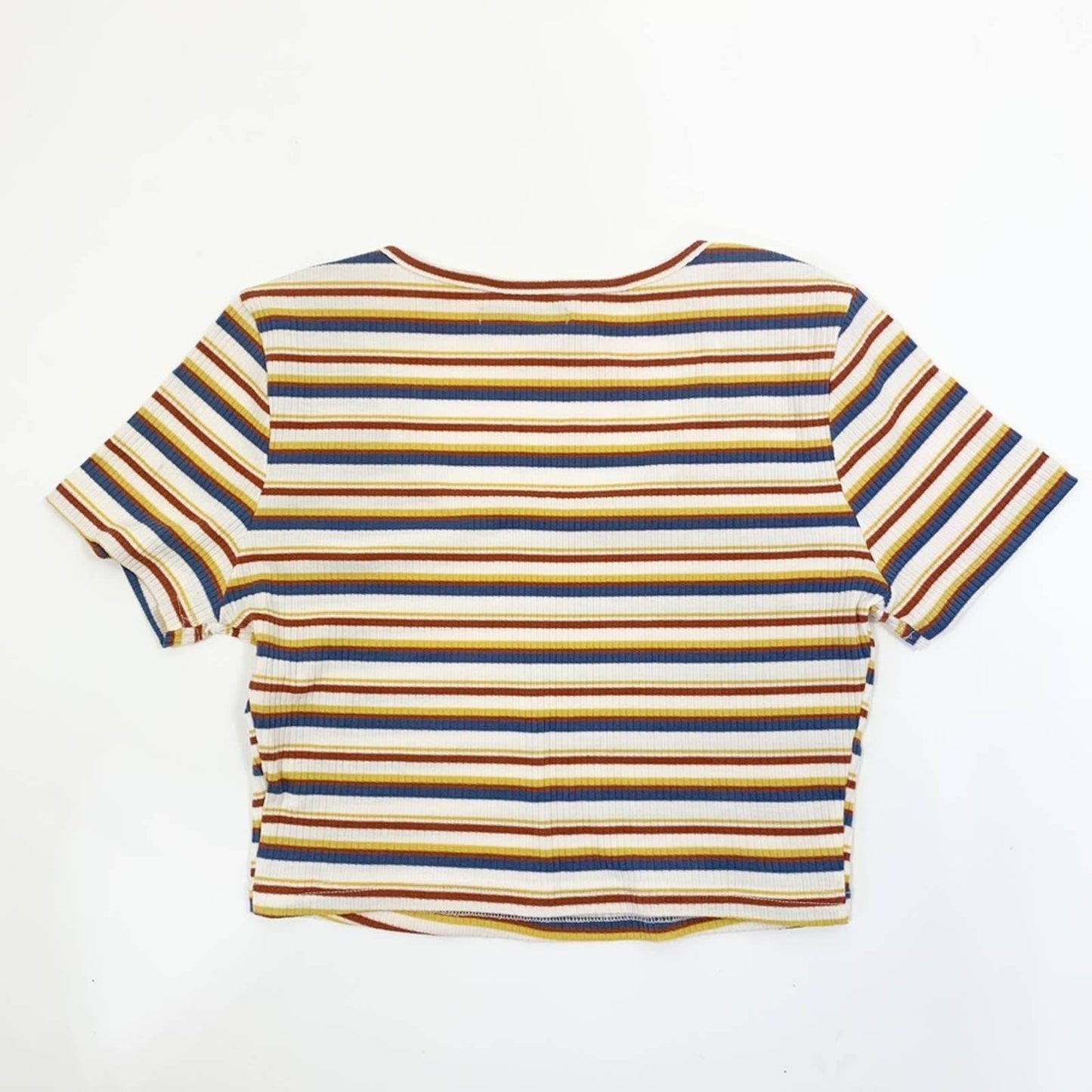 Shein Striped Button Front Tee Size M