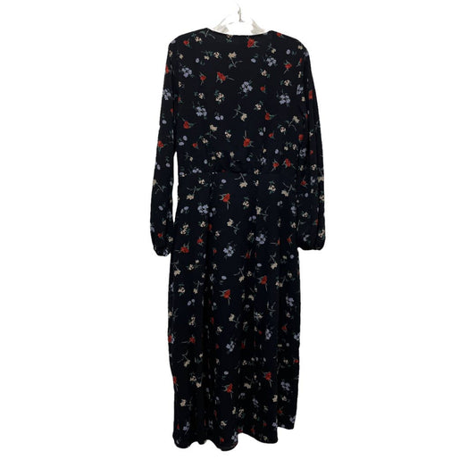 Promesa Bohemian Floral Long Sleeve Maxi V-Neck Dress Size L