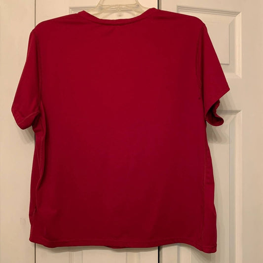 Athletic Works V-Neck Short Sleeve Top Size 3X, Red