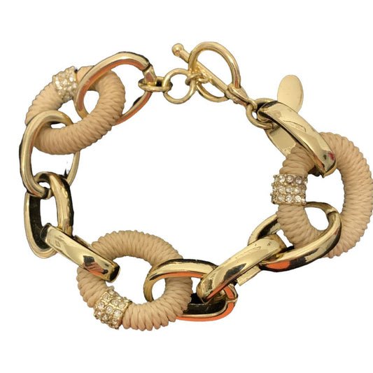 Chunky Gold Plated Chain Toggle Bracelet