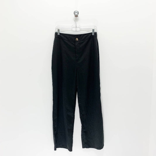 Shein High-Rise Straight Leg Knit Pants Size M, Black