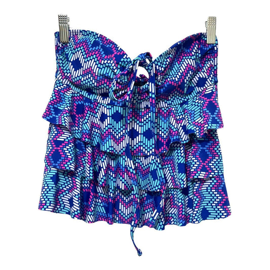 NWT Collections by Catalina Triple Tier Tribal Geo Swimsuit Top Size S (4/6)