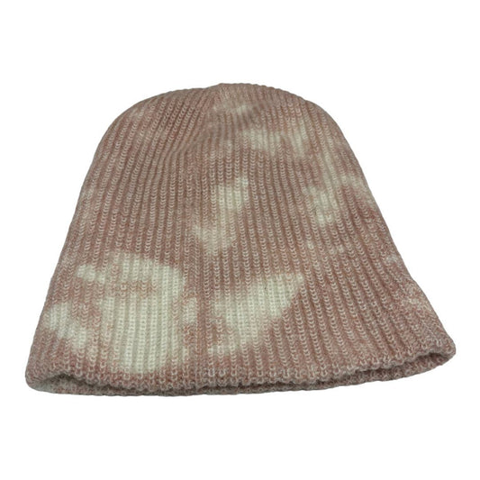 Free People Tie Dye Knit Ribbed Beanie, Pink & White