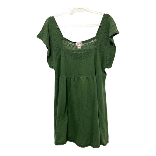 Mossimo Supply Co. Flutter Sleeve Top Size XXL, Green