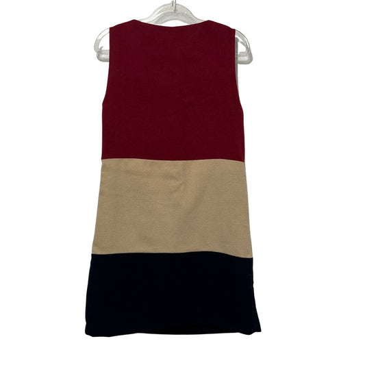 Colorblock Shift Dress by CHEZ size unknown, Red, Tan, & Navy