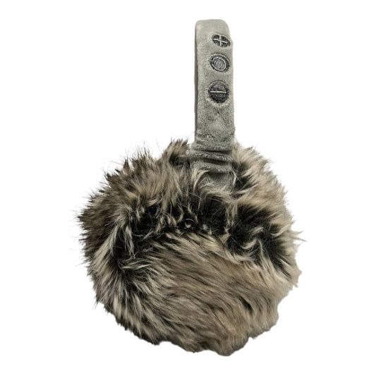 Faux Fur Earmuffs, Wired Headphones, Gray